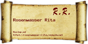 Rosenwasser Rita névjegykártya